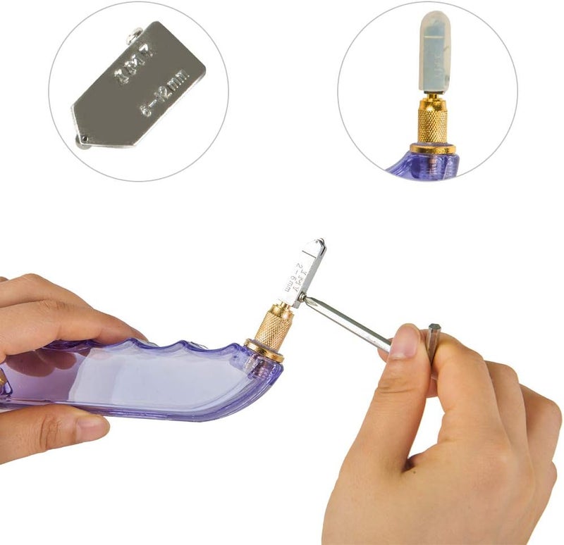 IMT Pistol Grip Oil Feed Glass Cutter Tungsten Carbide, Professional Stained Glass Cutting Tool with 2 Replaceable Head and Oil Reservoir- 2mm-12mm - Image 5